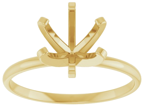 14K Yellow 7.4 mm Round Solitaire Engagement Ring Mounting (3)