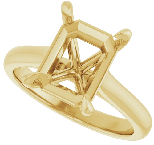 Sužadėtuvių Žiedas „Claw-Prong“ 14k yellow gold Emerald 10mm x 8mm (5)
