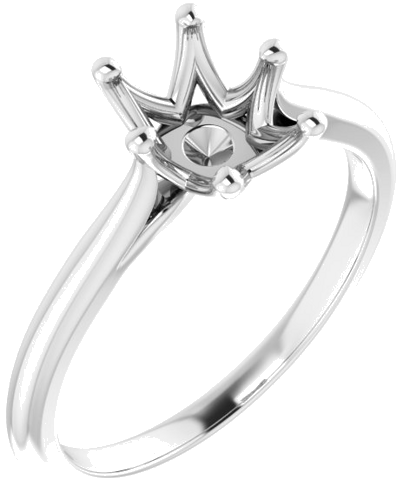 Sužadėtuvių Žiedas „Solitaire“ 585 Baltojo Aukso Oval 8mm x 6mm (1)