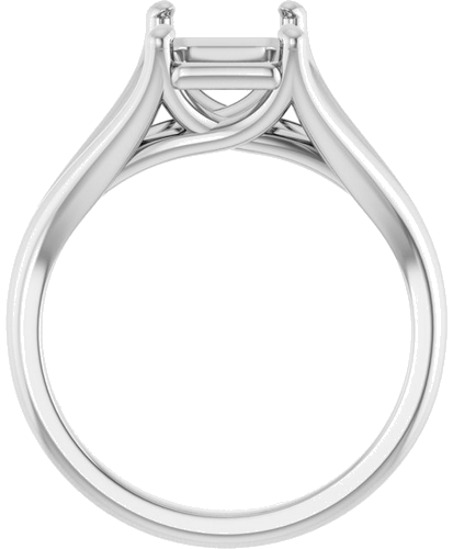 Sužadėtuvių Žiedas „Solitaire“ 14k white gold Emerald 9mm x 7mm (2)