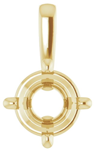 14K Yellow 6 mm Round 4-Prong Pendant Mounting (1)