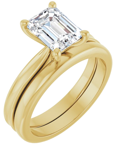 Sužadėtuvių Žiedas 14k yellow gold Emerald 8mm x 6mm (6)