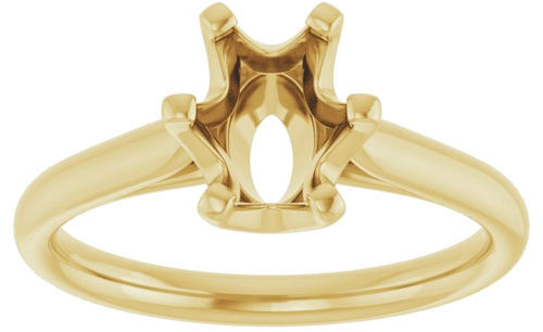 14K Yellow 8x6 mm Oval Solitaire Engagement Ring Mounting (3)