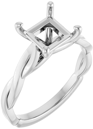Sužadėtuvių Žiedas „Infinity-Inspired“ 14k white gold Square 6.5mm (1)