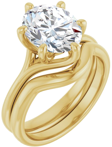 Sužadėtuvių Žiedas „Solitaire“ 10k yellow gold Oval 10mm x 8mm (6)