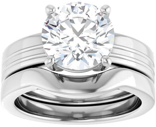 Sužadėtuvių Žiedas „Solitaire“ 18k white gold Round 9mm (8)