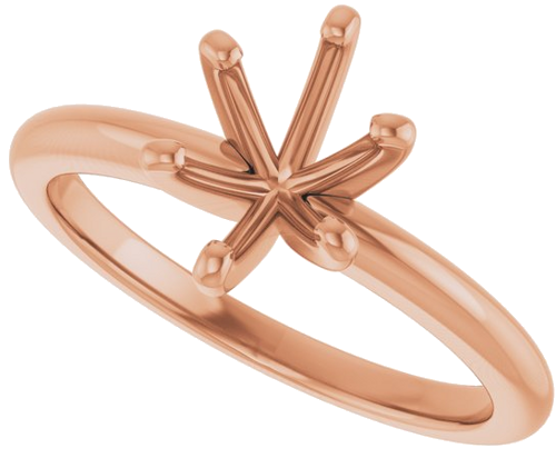 18K Rose  8x6 mm Oval Solitaire Engagement Ring Mounting (5)