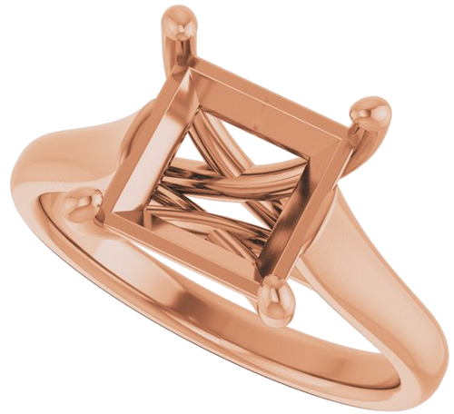 Sužadėtuvių Žiedas „Solitaire“ 14k rose gold Square 8mm (5)