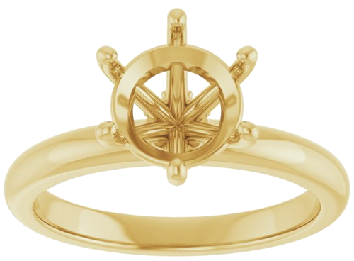 Sužadėtuvių Žiedas „Accented“ 14k yellow gold Round 8mm (3)