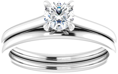 14K White  4.8 mm Round Solitaire Engagement Ring Mounting (8)