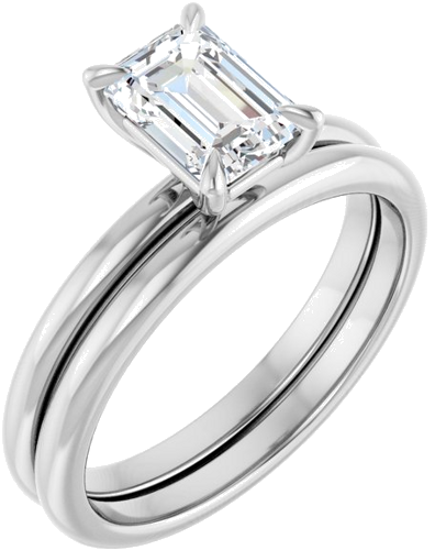 Sužadėtuvių Žiedas „Solitaire“ 925 Sidabro Emerald 7mm x 5mm (6)