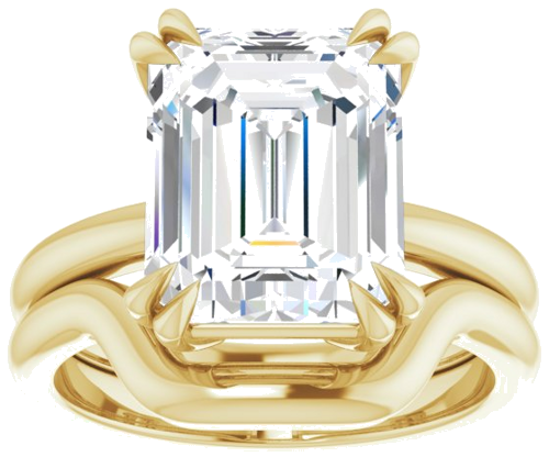 Sužadėtuvių Žiedas „Double Claw-Prong Solitaire“ 14k yellow gold Emerald 11mm x 9mm (8)