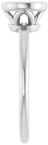Sužadėtuvių Žiedas „Bezel-Set“ 14k white gold Round 6.5mm (4)