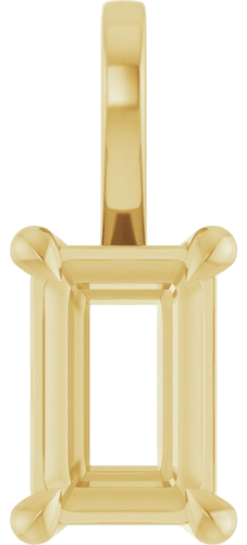 Pakabukas „Solitaire“ 14k yellow gold Emerald 6mm x 4mm (1)