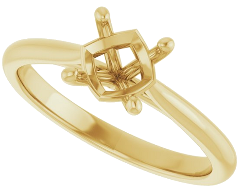 14K Yellow 6.5 mm Round Solitaire Engagement Ring Mounting (5)