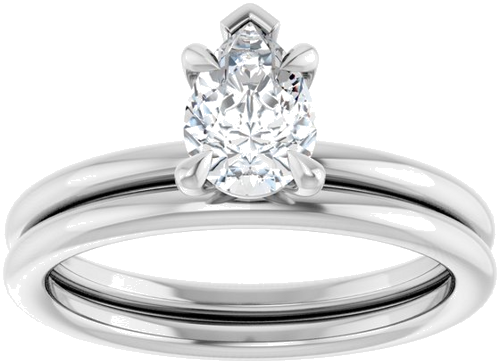 Sužadėtuvių Žiedas „Claw-Prong Solitaire“ 10k white gold Pear 7mm x 5mm (8)