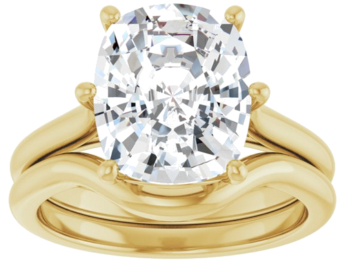 Sužadėtuvių Žiedas 14k yellow gold Elongated Cushion 11mm x 9mm (8)