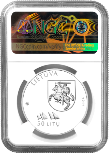 2011 Олимпиада в Лондоне Литва 50 литов серебряная монета PF 70 ULTRA CAMEO (2)
