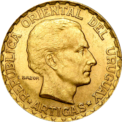 5 песо Уругвай 1930 золотая монета (2)