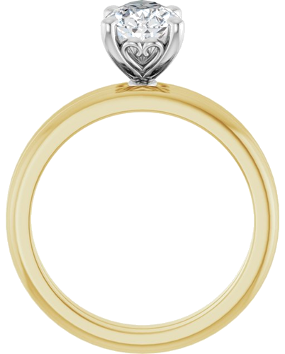 Sužadėtuvių Žiedas „Solitaire“ 14k yellow/white gold Pear 10mm x 6mm (7)