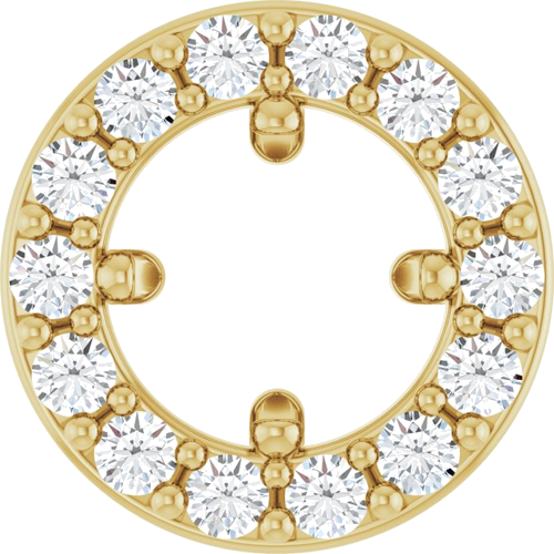 Pakabukas „Halo-Style Rose-Cut“ 585 Geltonojo Aukso Round 3.5mm (1)