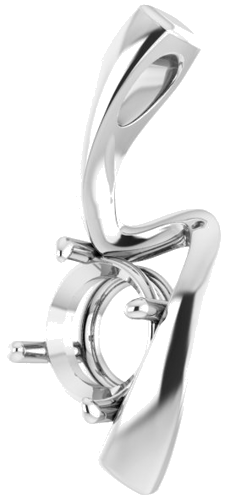 Pakabukas „Freeform Solitaire“ 585 Baltojo Aukso Round 7mm (2)