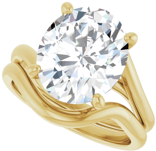 Sužadėtuvių Žiedas „Bypass“ 14k yellow gold Oval 12mm x 10mm (10)