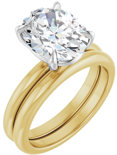 Sužadėtuvių Žiedas „Claw-Prong“ 14k yellow/white gold Oval 11mm x 9mm (6)