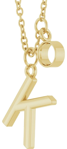 Pakabukas „Accented Initial“ 14k yellow gold Round 3mm (3)