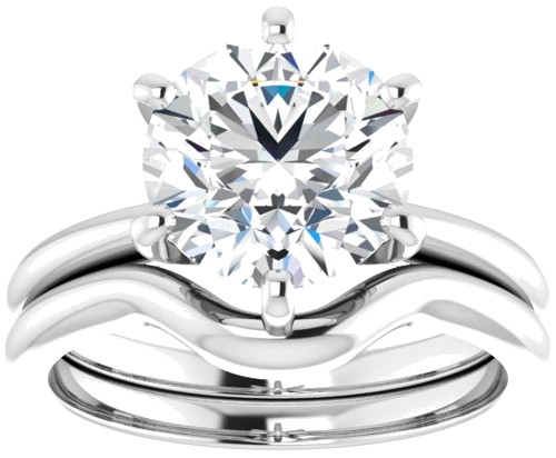Sužadėtuvių Žiedas „Solitaire“ 585 Baltojo Aukso Round 9mm (8)