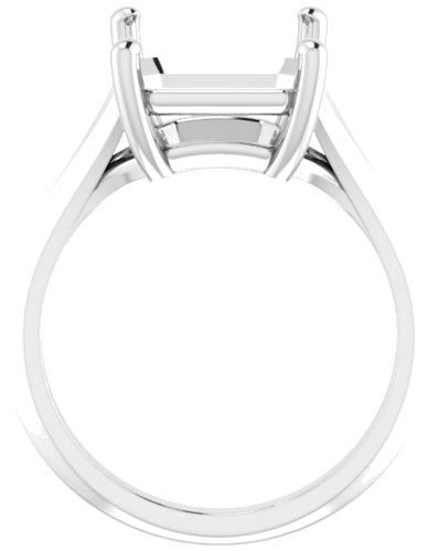 Sužadėtuvių Žiedas „Solitaire Split Shank“ 14k white gold Emerald 12mm x 10mm (2)