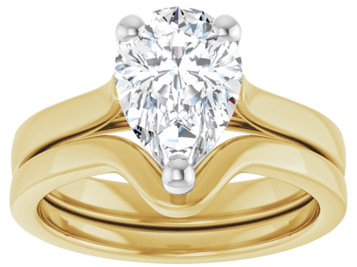 Sužadėtuvių Žiedas 14k yellow/white gold Pear 10mm x 7mm (8)