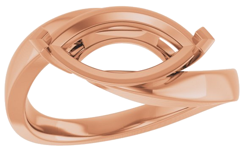 Sužadėtuvių Žiedas „Solitaire Bypass“ 14k rose gold Marquise 12.5mm x 6.5mm (3)