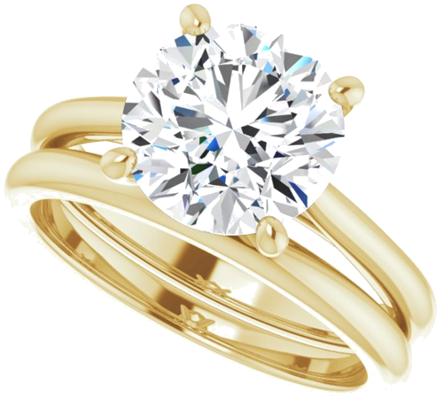 14K Yellow 9 mm Round Solitaire Engagement Ring Mounting (10)