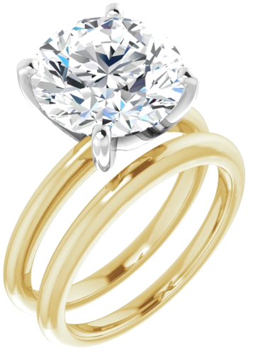 Sužadėtuvių Žiedas 14k yellow/white gold Round 11mm (6)