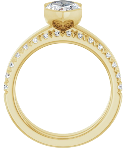 Sužadėtuvių Žiedas „Half-Bezel Solitaire“ 14k yellow gold Marquise 13mm x 6.5mm (7)