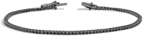 Tennis bracelet adorned with 6.2 ct natural round-cut black diamonds F/G-VS/SI (3)