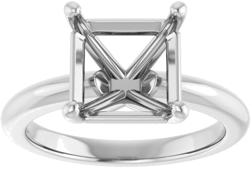 Sužadėtuvių Žiedas 14k white gold Asscher 9mm (3)