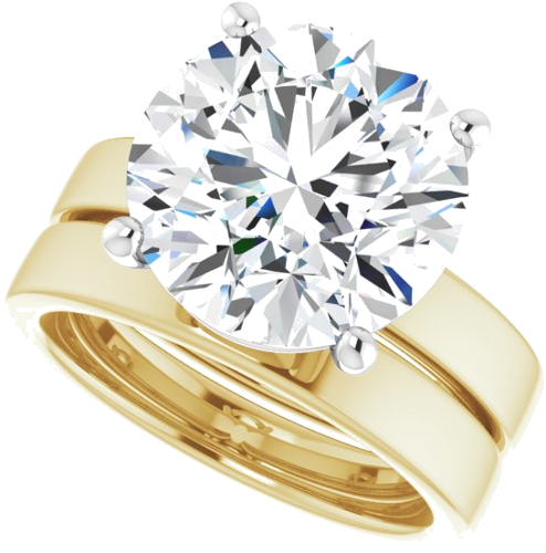 Sužadėtuvių Žiedas „Solitaire“ 14k yellow/white gold Round 12mm (10)