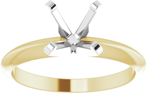 14K Yellow White 6.0-6.6 mm Round 4-Prong Solitaire Engagement Mounting (3)