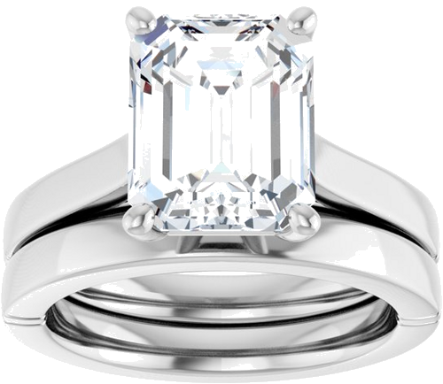 Sužadėtuvių Žiedas „Solitaire“ 14k white gold Emerald 10mm x 8mm (8)
