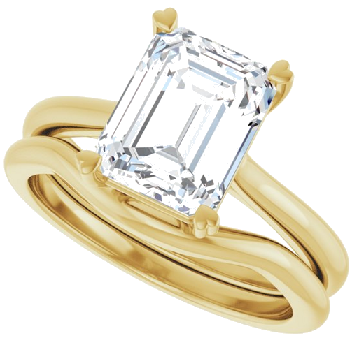 Sužadėtuvių Žiedas „Hearts on Top™“ 14k yellow gold Emerald 9mm x 7mm (10)