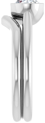 Sužadėtuvių Žiedas „Half Bezel Solitaire“ 585 Baltojo Aukso Oval 8mm x 6mm (8)
