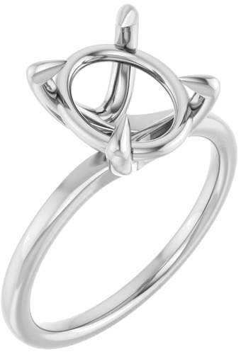 Sužadėtuvių Žiedas 18k white gold Oval 11mm x 9mm (1)