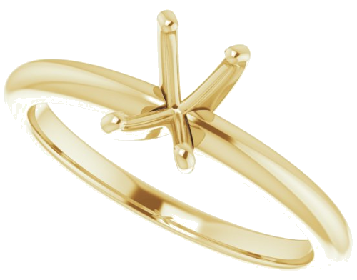14K Yellow  6x4 mm Emerald Solitaire Engagement Ring Mounting (5)