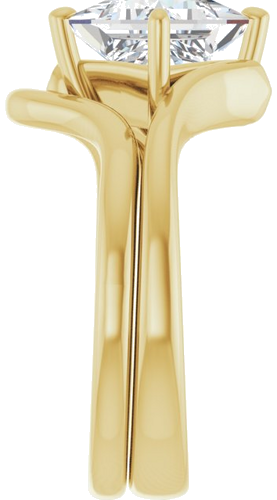 Sužadėtuvių Žiedas „Solitaire Bypass“ 10k yellow gold Square 7mm (9)