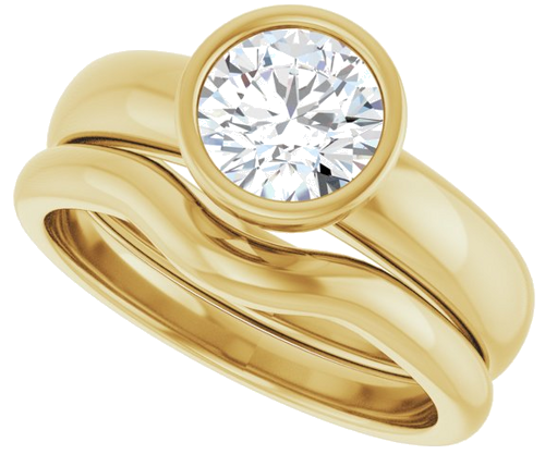 Sužadėtuvių Žiedas „Bezel-Set Solitaire“ 14k yellow gold Round 6.5mm (10)