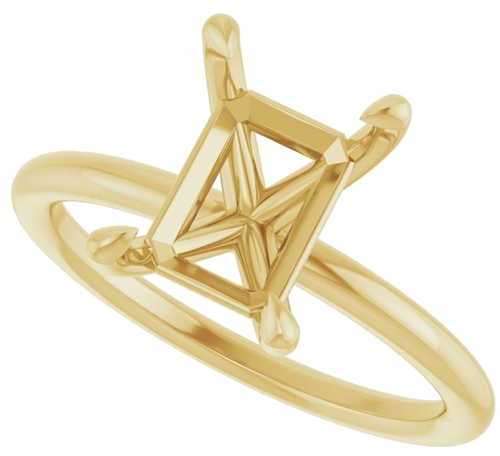 Sužadėtuvių Žiedas „Claw-Prong Solitaire“ 14k yellow gold Emerald 9mm x 7mm (5)
