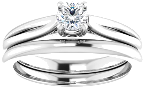 Sužadėtuvių Žiedas „Solitaire“ 14k white gold Round 4.1mm (8)