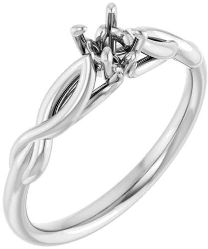 Sužadėtuvių Žiedas „Solitaire“ 585 Baltojo Aukso Round 4.1mm (1)